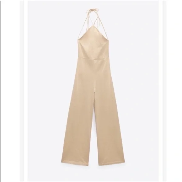 🐚 ZARA TAN BACK TIE JUMPSUIT! - Picture 16 of 16